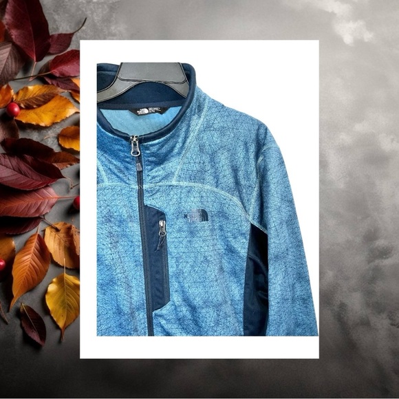 The North Face Blue & Navy w Geometric Shapes Zip Lightweight Jacket Men XL - Picture 4 of 6
